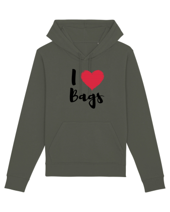 I love bags negru Khaki