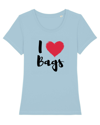 I love bags negru Sky Blue