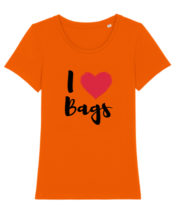 I love bags negru Bright Orange