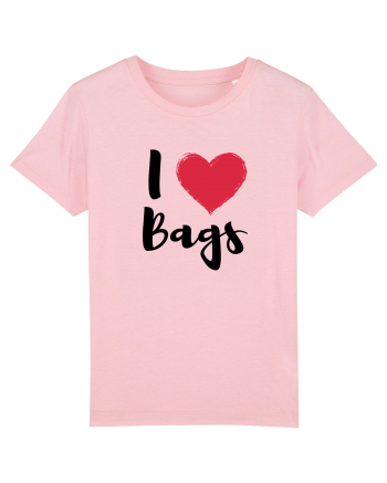 I love bags negru Cotton Pink