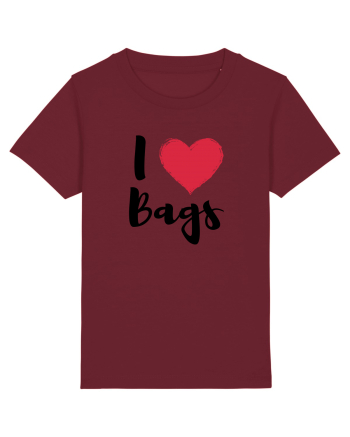 I love bags negru Burgundy