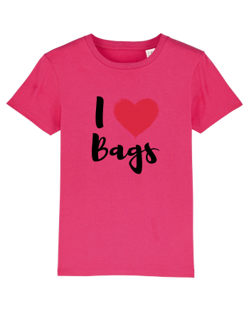 I love bags negru Raspberry