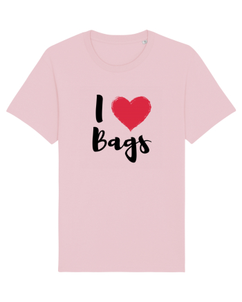 I love bags negru Cotton Pink