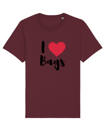 I love bags negru Burgundy