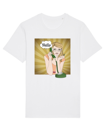 Pin up girl on the phone White