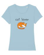 Cat Lover Tricou mânecă scurtă guler larg fitted Damă Expresser