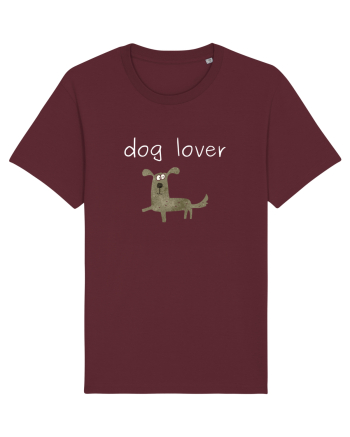 Dog Lover alb Burgundy