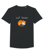 Cat Lover alb Tricou mânecă scurtă guler larg Bărbat Skater