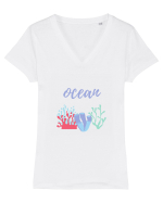 Fundul Oceanului Tricou mânecă scurtă guler V Damă Evoker