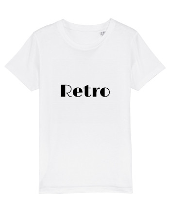 Retro text negru White