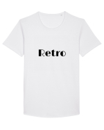 Retro text negru Tricou mânecă scurtă guler larg Bărbat Skater