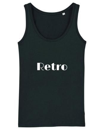 Retro text alb Black