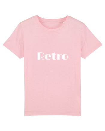 Retro text alb Cotton Pink
