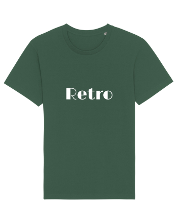 Retro text alb Bottle Green