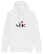 Sensible floare roșie Hanorac cu fermoar Unisex Connector