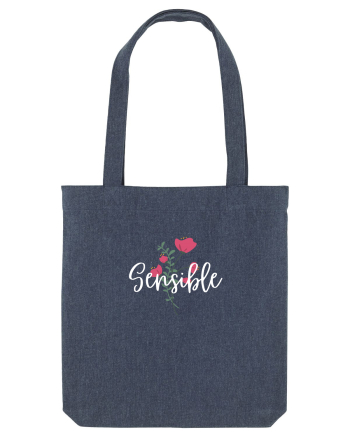 Sensible floare roșie text alb Midnight Blue