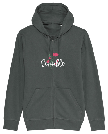 Sensible floare roșie text alb Anthracite