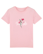 Sensible floare roșie text alb Tricou mânecă scurtă  Copii Mini Creator