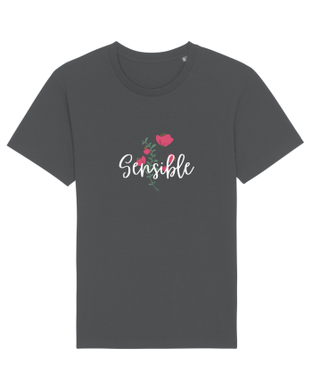 Sensible floare roșie text alb Anthracite