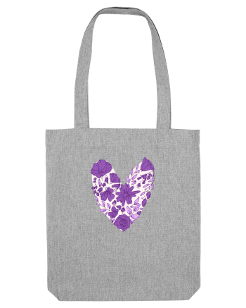 Inimă florală mov Heather Grey