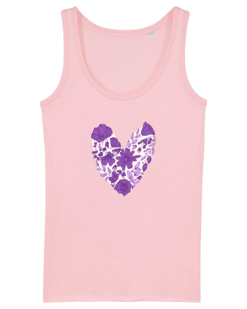 Inimă florală mov Cotton Pink