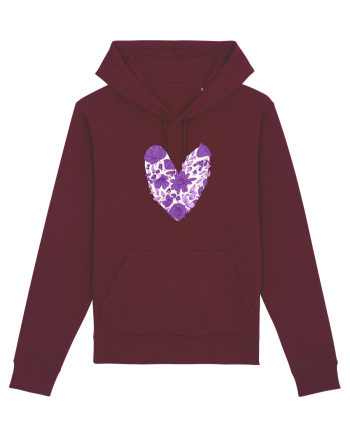 Inimă florală mov Burgundy
