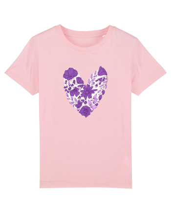 Inimă florală mov Cotton Pink