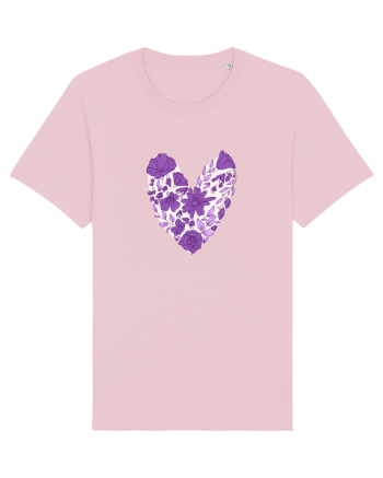 Inimă florală mov Cotton Pink