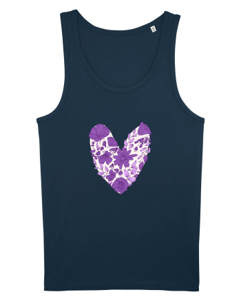 Inimă florală mov Navy