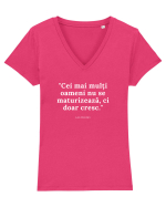 Citat Leo Rosten despre oameni Tricou mânecă scurtă guler V Damă Evoker