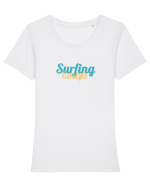 Surfing lifestyle Tricou mânecă scurtă guler larg fitted Damă Expresser