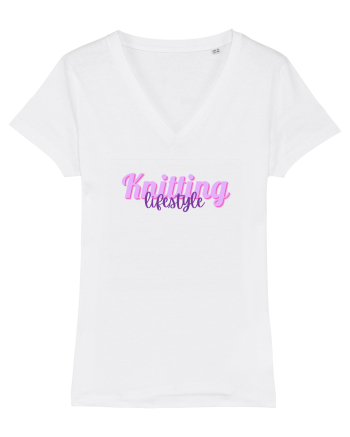Knitting lifestyle White
