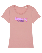 Knitting lifestyle Tricou mânecă scurtă guler larg fitted Damă Expresser