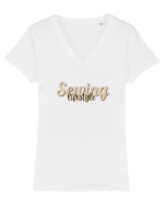 Sewing lifestyle Tricou mânecă scurtă guler V Damă Evoker