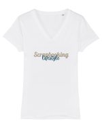 Scrapbooking lifestyle Tricou mânecă scurtă guler V Damă Evoker