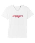 Embroidery lifestyle Tricou mânecă scurtă guler V Bărbat Presenter