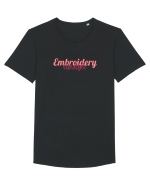 Embroidery lifestyle Tricou mânecă scurtă guler larg Bărbat Skater