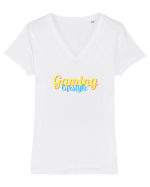 Gaming lifestyle Tricou mânecă scurtă guler V Damă Evoker