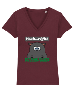 Amuzant Pentru Vegani  Tricou mânecă scurtă guler V Damă Evoker