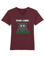 Amuzant Pentru Vegani  Tricou mânecă scurtă guler V Bărbat Presenter