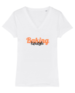 Baking lifestyle Tricou mânecă scurtă guler V Damă Evoker