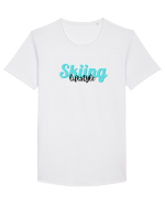 Skiing lifestyle Tricou mânecă scurtă guler larg Bărbat Skater