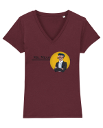 Mr. Mean portrait Tricou mânecă scurtă guler V Damă Evoker