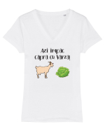 Capra cu Varza Tricou mânecă scurtă guler V Damă Evoker