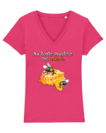 Nu toate mustele fac miere. Tricou mânecă scurtă guler V Damă Evoker