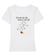 Prost sa fii, noroc sa ai Tricou mânecă scurtă guler larg fitted Damă Expresser