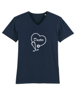 Stetoscop doctor Tricou mânecă scurtă guler V Bărbat Presenter