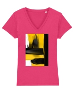 Abstract painting Tricou mânecă scurtă guler V Damă Evoker