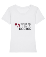 Doctor trust me Tricou mânecă scurtă guler larg fitted Damă Expresser