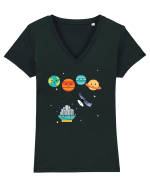 Space Tricou mânecă scurtă guler V Damă Evoker